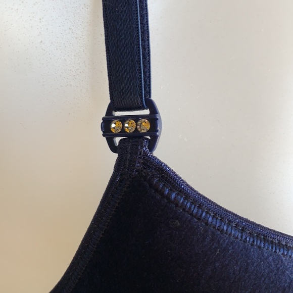 Navy Blue Velour Bra 36C - Picture 3 of 7